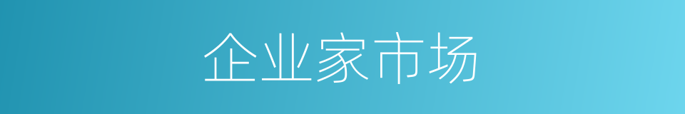 企业家市场的同义词