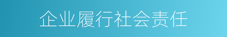 企业履行社会责任的同义词