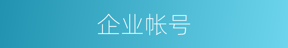 企业帐号的同义词