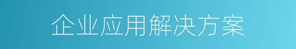 企业应用解决方案的同义词