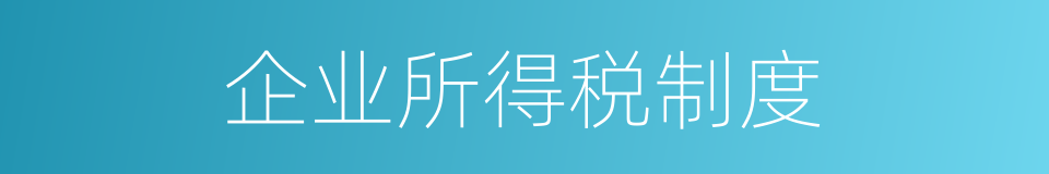 企业所得税制度的同义词