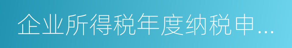 企业所得税年度纳税申报表填报表单的同义词