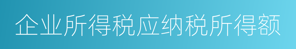 企业所得税应纳税所得额的同义词