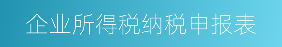 企业所得税纳税申报表的同义词