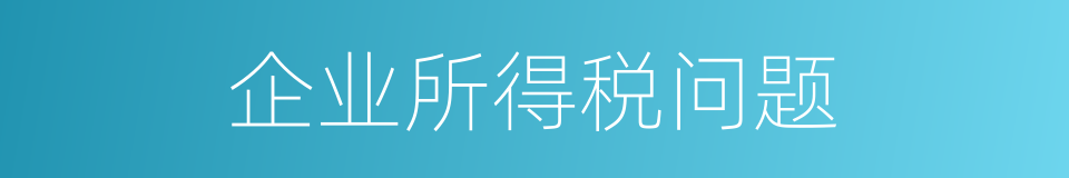企业所得税问题的同义词
