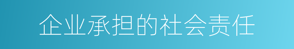 企业承担的社会责任的同义词