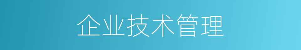 企业技术管理的同义词