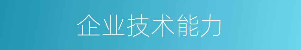 企业技术能力的同义词