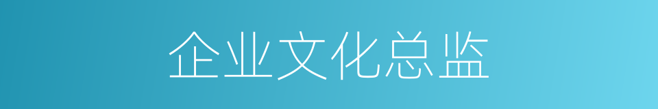 企业文化总监的同义词