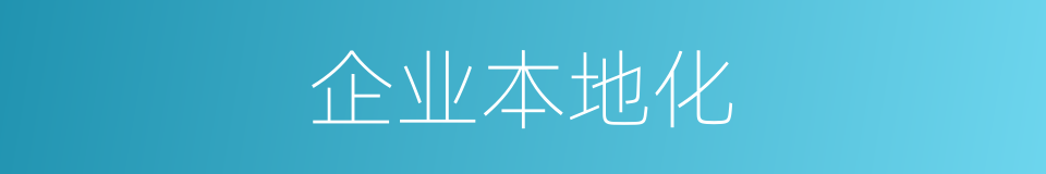 企业本地化的同义词