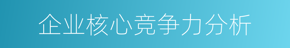 企业核心竞争力分析的同义词