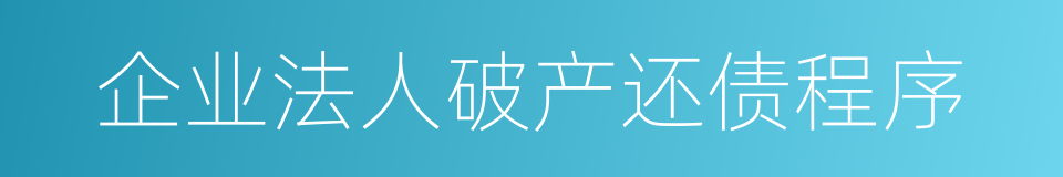 企业法人破产还债程序的同义词