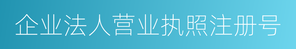 企业法人营业执照注册号的同义词