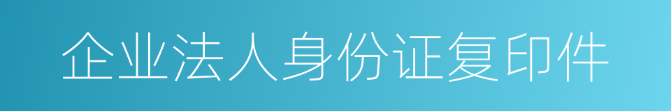 企业法人身份证复印件的同义词