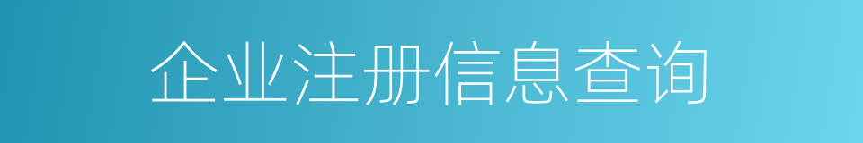 企业注册信息查询的同义词