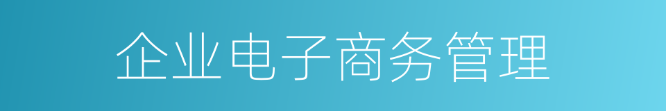 企业电子商务管理的同义词