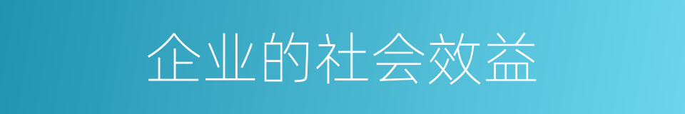 企业的社会效益的同义词