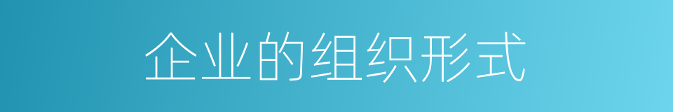 企业的组织形式的同义词