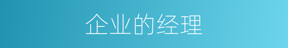 企业的经理的同义词