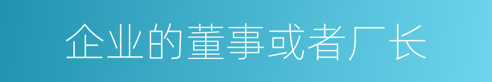企业的董事或者厂长的同义词