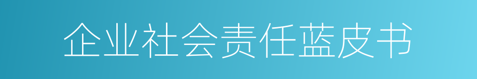 企业社会责任蓝皮书的同义词