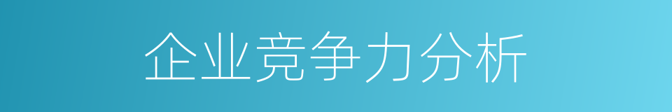 企业竞争力分析的同义词