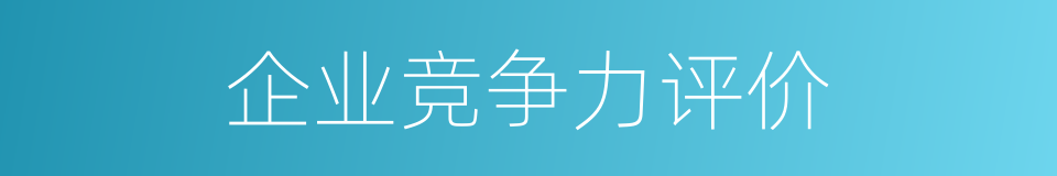 企业竞争力评价的同义词