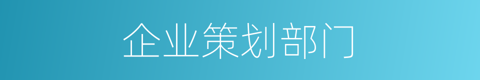 企业策划部门的同义词