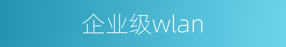 企业级wlan的同义词