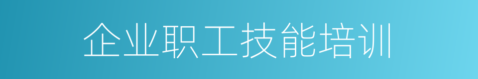 企业职工技能培训的同义词