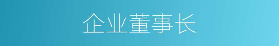 企业董事长的同义词