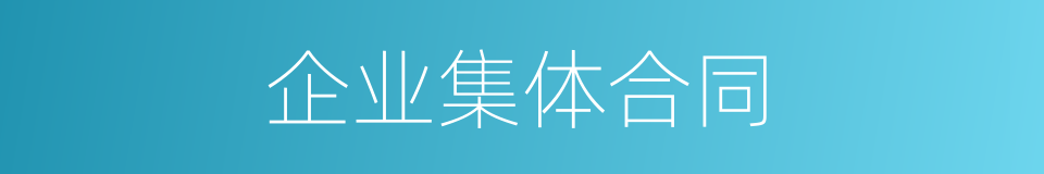 企业集体合同的同义词