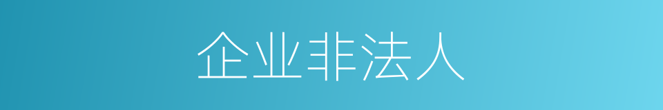 企业非法人的同义词