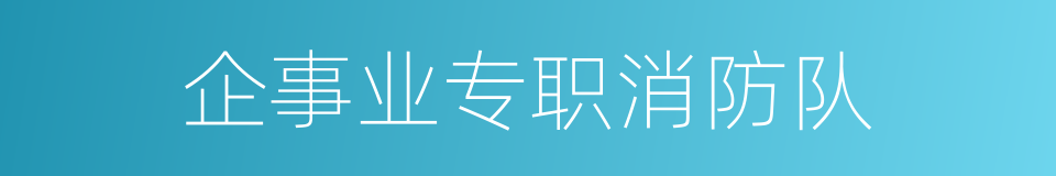 企事业专职消防队的同义词