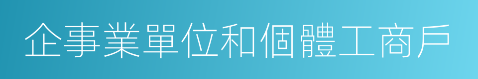 企事業單位和個體工商戶的同義詞