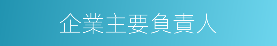 企業主要負責人的同義詞