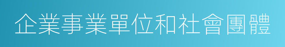 企業事業單位和社會團體的同義詞