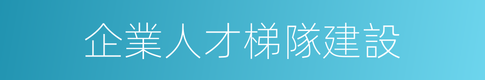 企業人才梯隊建設的同義詞