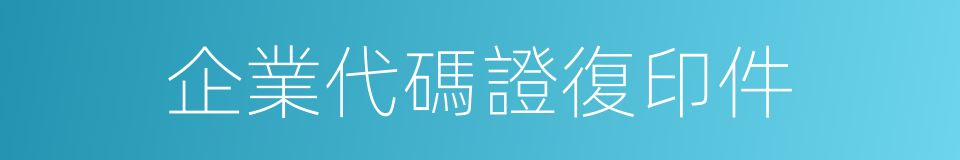 企業代碼證復印件的同義詞