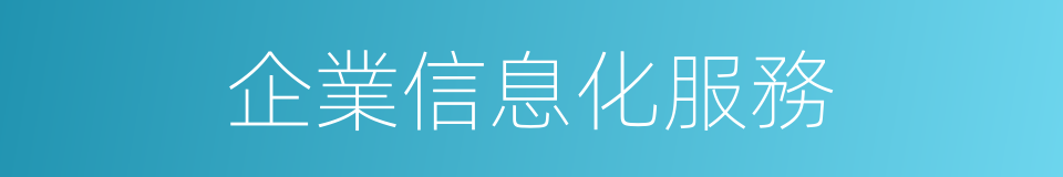 企業信息化服務的同義詞