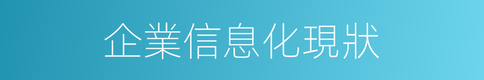 企業信息化現狀的同義詞