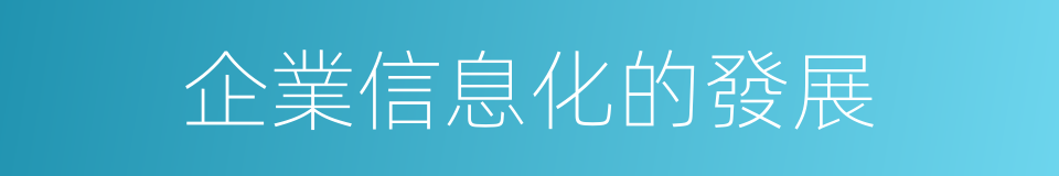 企業信息化的發展的同義詞