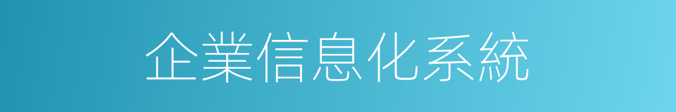 企業信息化系統的同義詞