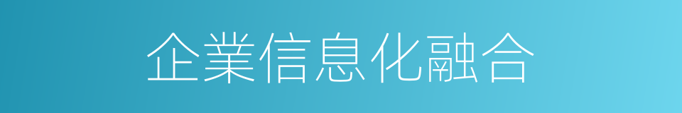 企業信息化融合的同義詞