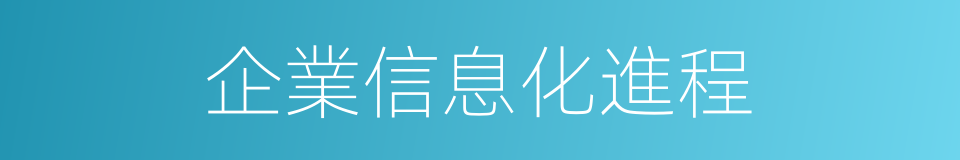 企業信息化進程的同義詞