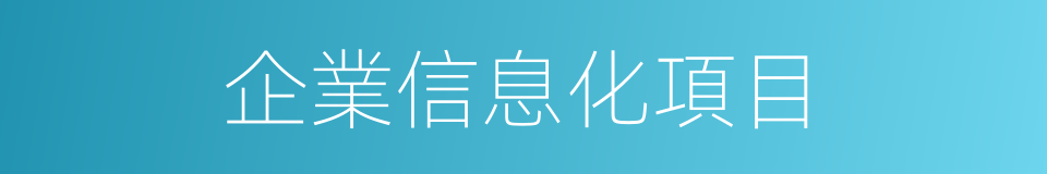 企業信息化項目的同義詞