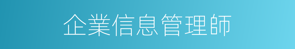 企業信息管理師的同義詞