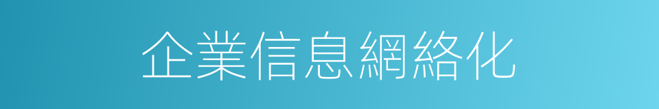 企業信息網絡化的同義詞