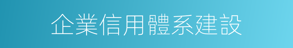 企業信用體系建設的同義詞