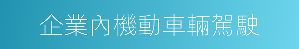 企業內機動車輛駕駛的同義詞